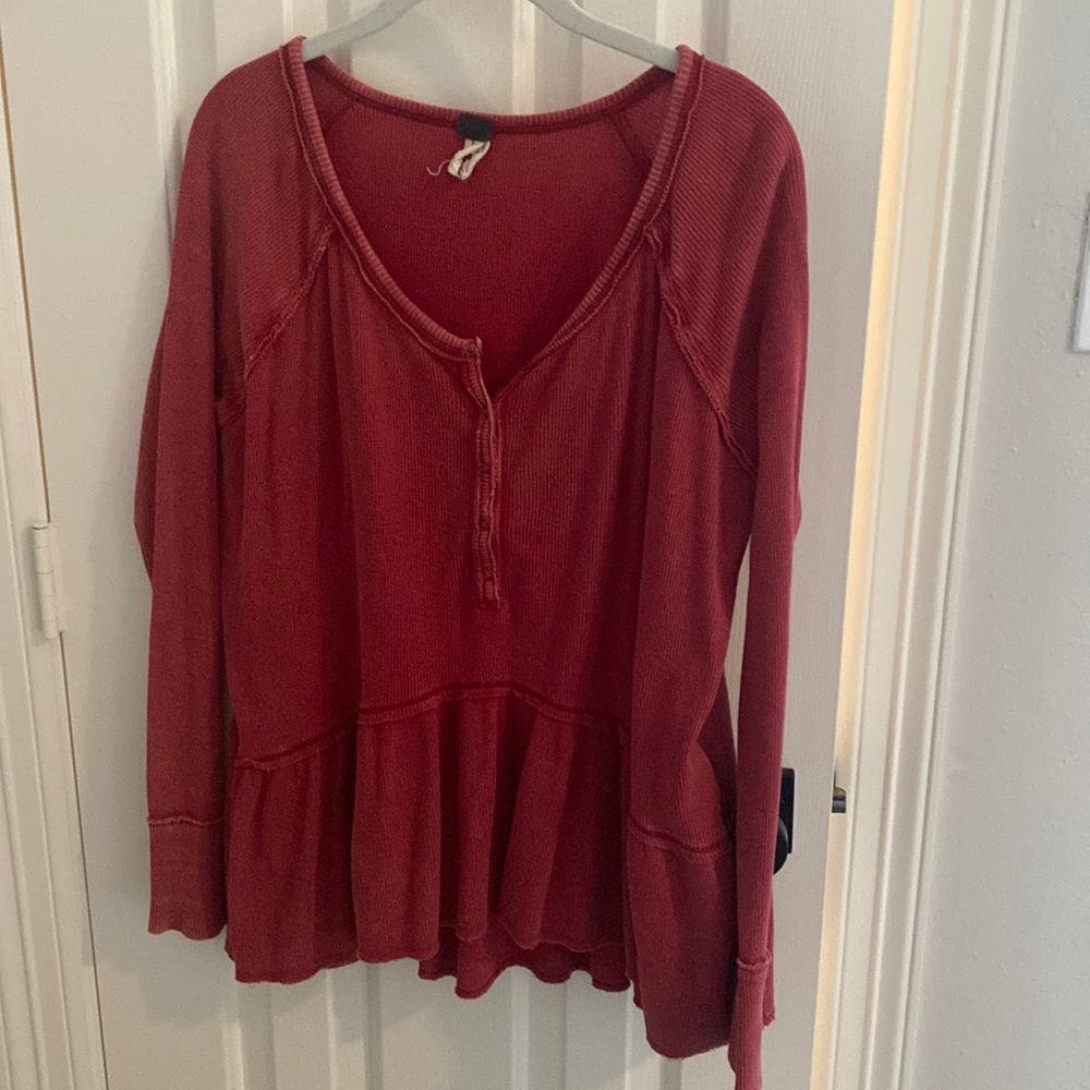 Free people burnt red shirt